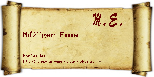 Móger Emma névjegykártya